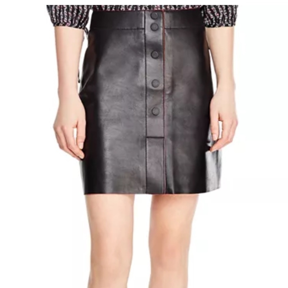 SANDRO Milla Leather Skirt mini skirt button detail women’s size 2